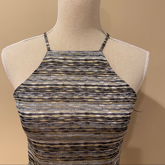 Bar III Dusty Olive Jacquard Top (XS) - Picture 7 of 12